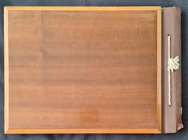 Álbum de fotografias (115 fotos) com capas em madeira e belo trabalho de marchetaria  - Foto 5