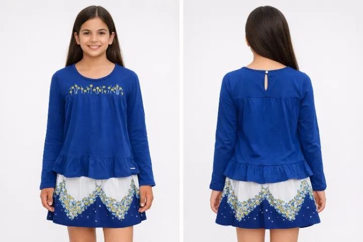 Conjunto de Saia e Camiseta para Menina 