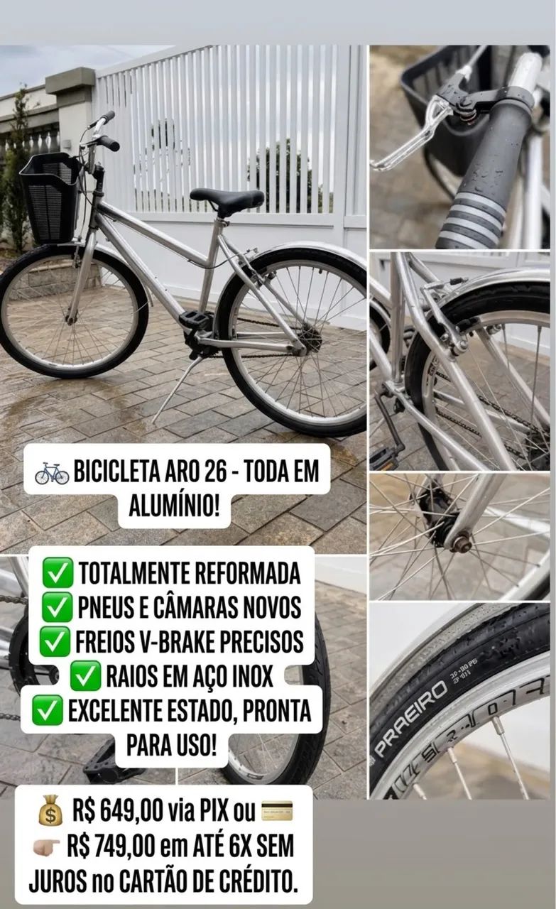 Bicicleta alumínio aro 26 nova 