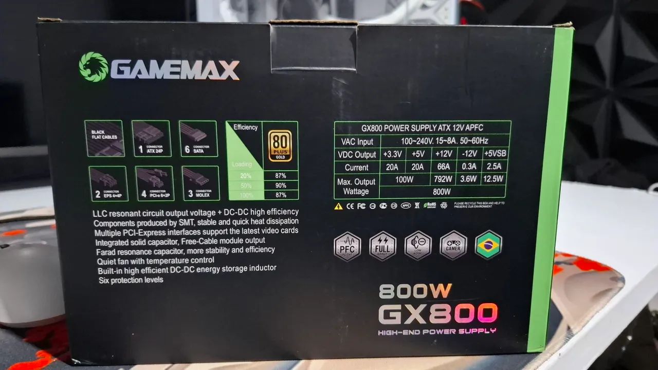 Fonte gamemax GX 800W 80plus gold  - Foto 2