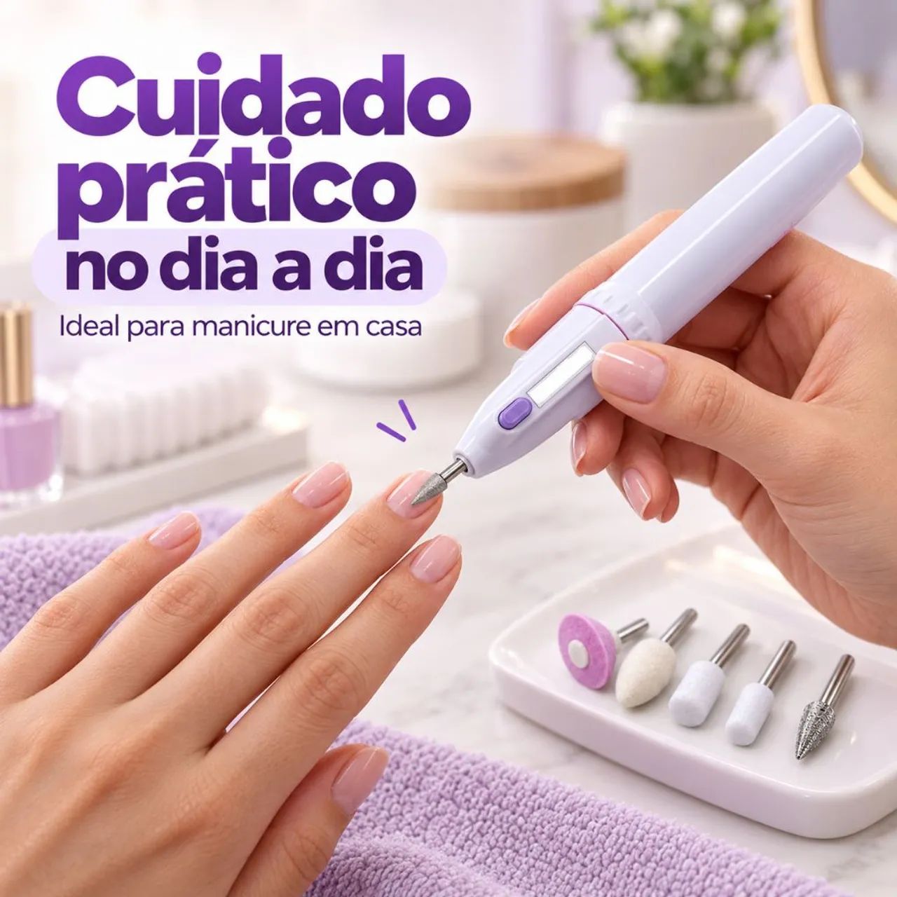 Removedor De Cutículas E Lixa Eletrônica Portátil Lixadeira Unha Elétrica