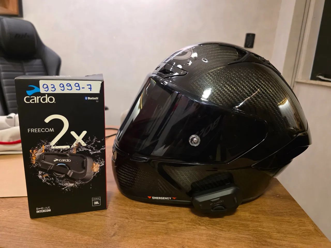 Capacete KYT Nz race carbono + intermunicador cardo frecom 2x - Foto 2