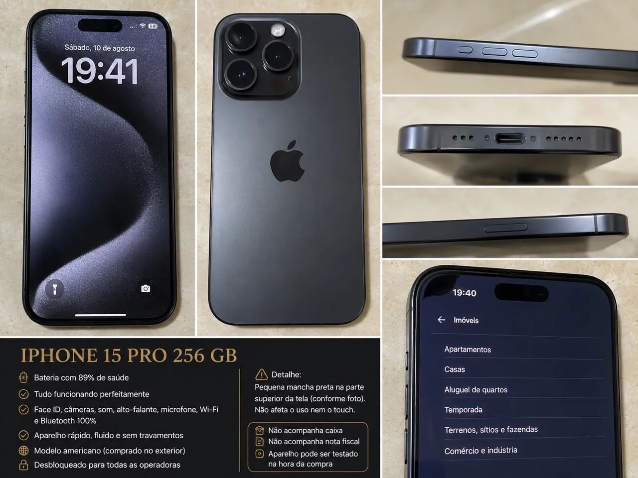 iPhone 15 Pro 256 GB, funcionando perfeitamente, apenas pequena
