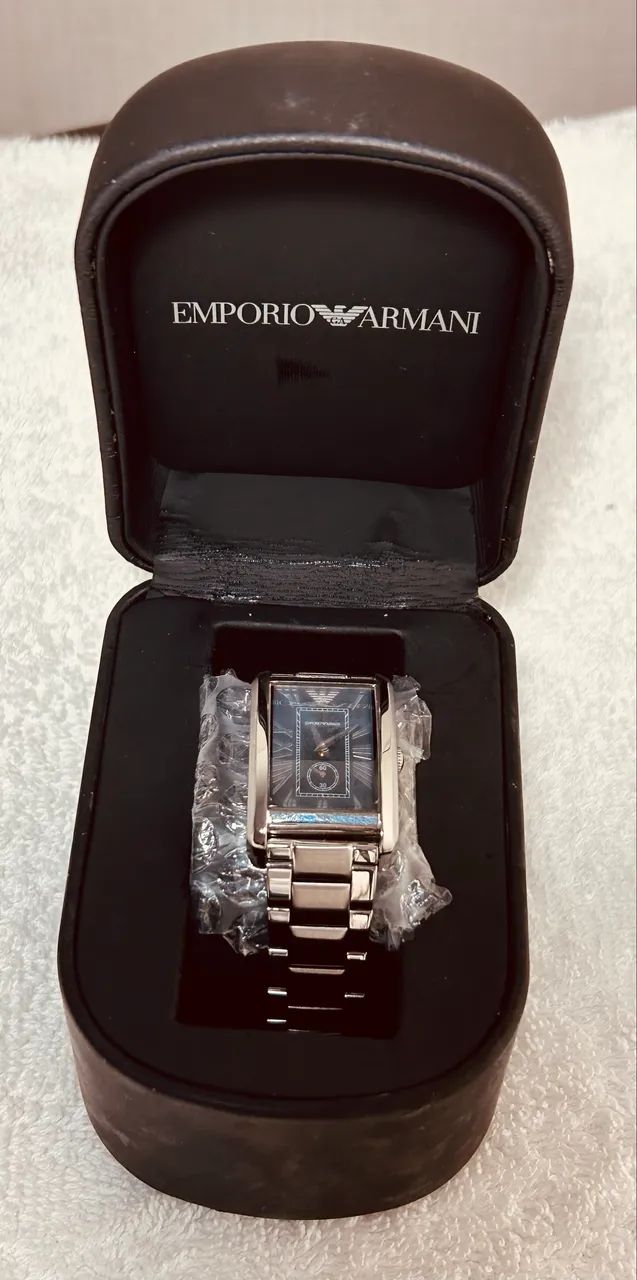 Relógio Empório Armani Ar 1638 retangular, original com livreto - Foto 2