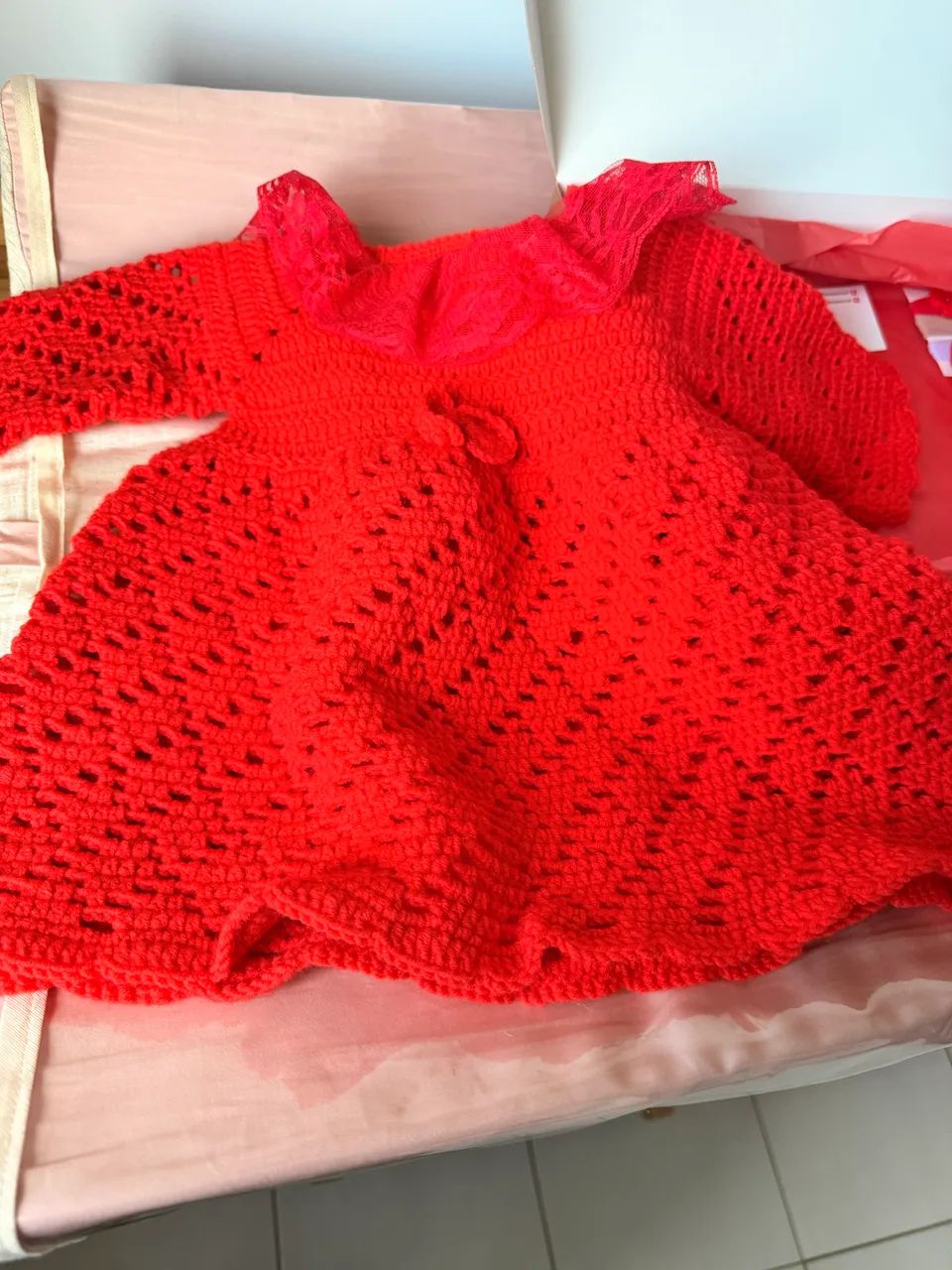 Roupa de tricô bebê 