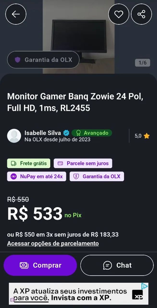 monitor gamer BenQ de 24 polegadas - Foto 2