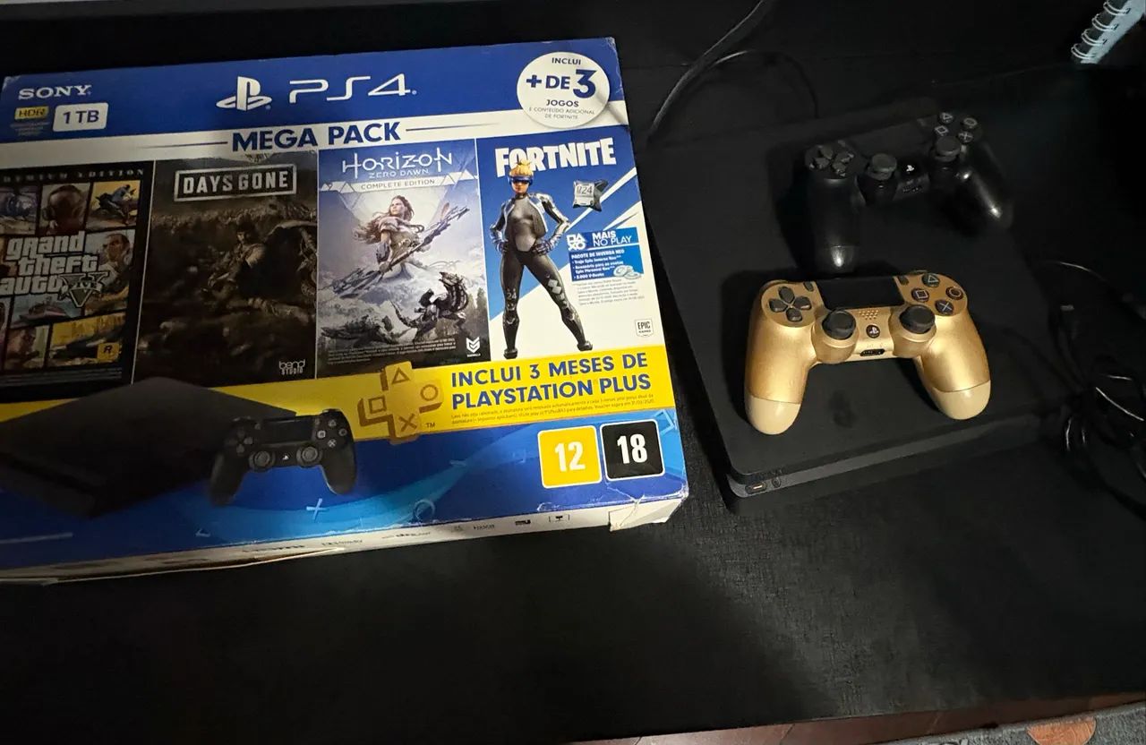 PS4 com 1TB HDR com MEGA PACK + 6 jogos - Foto 2