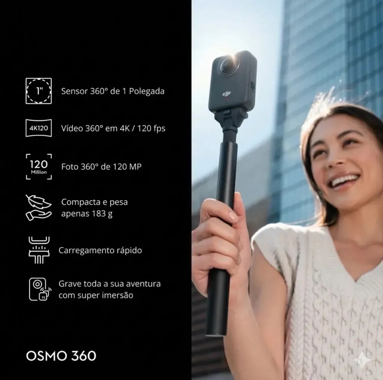 Câmera de Ação DJI Osmo 360 Adventure Combo - Foto 5