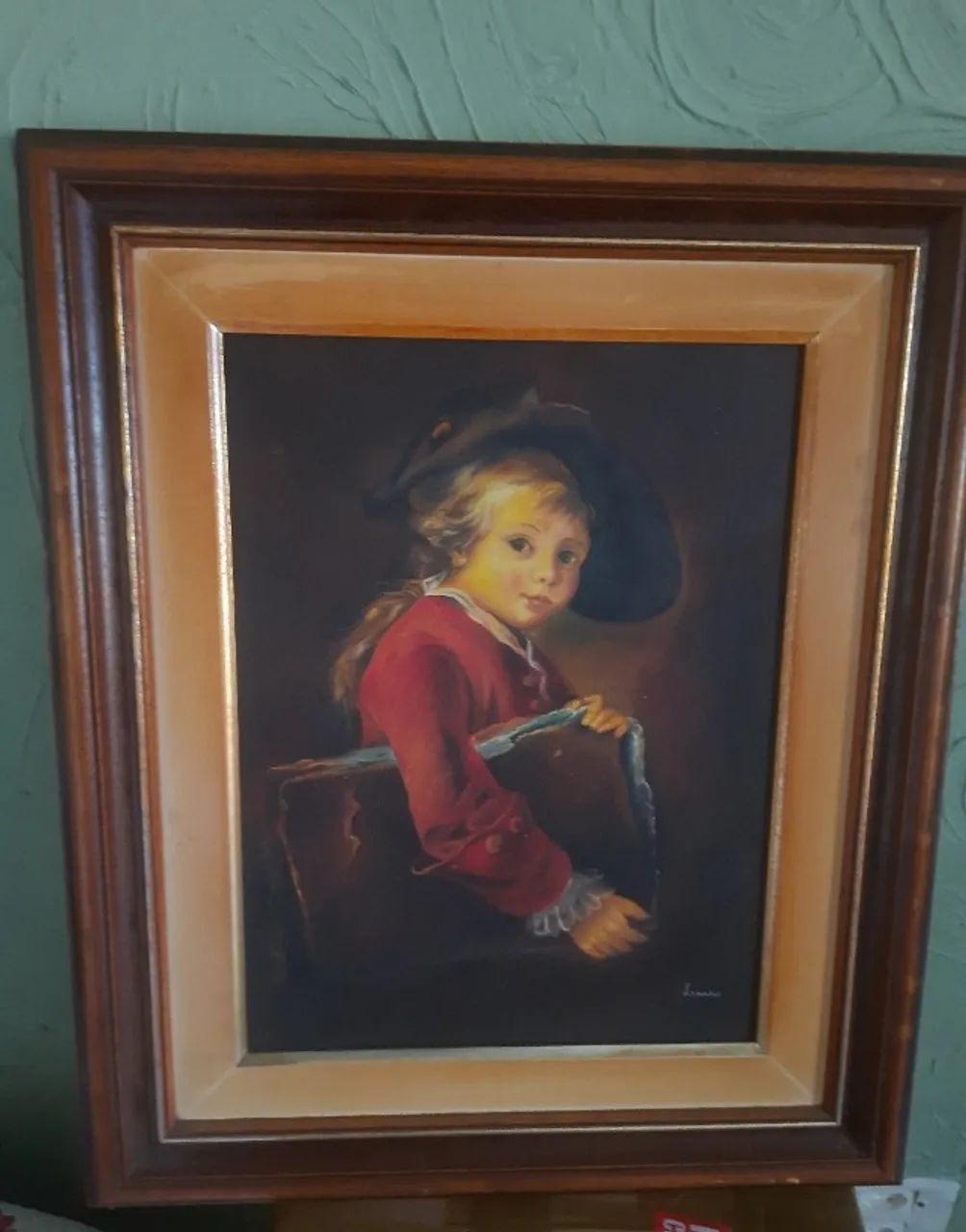 Óleo sobre tela antigo inspirada em antiguidade do ano de 1.760 Le Jeune Éleve - Foto 2