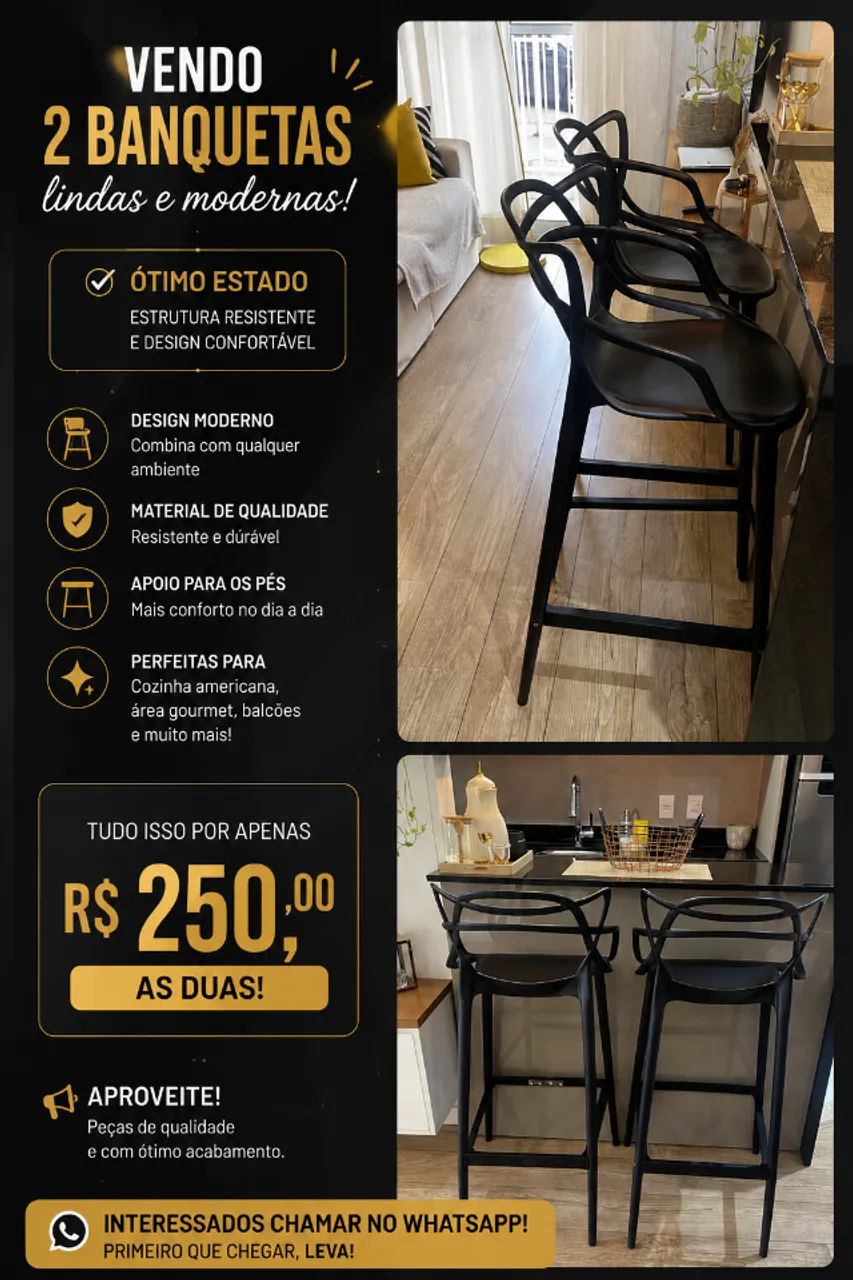 Kit 2 Banquetas Allegra