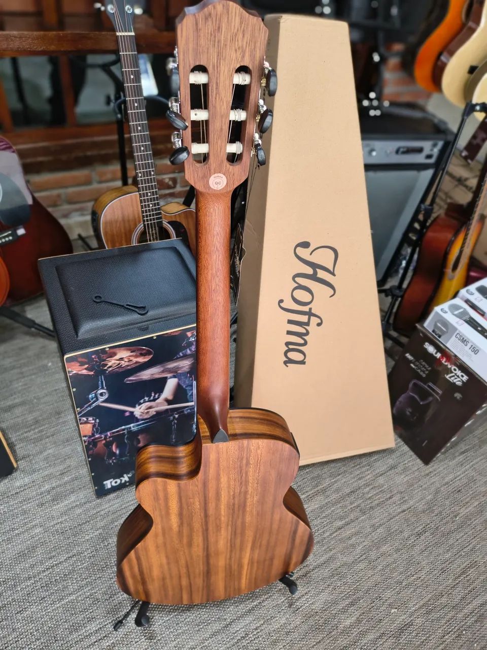 Violão nylon mini Jumbo flat Hofma Eletroacústico  - Foto 4