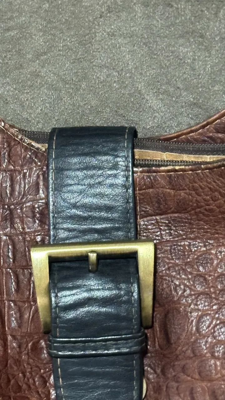 Bolsa couro legítimo marrom e preta bc - Foto 2