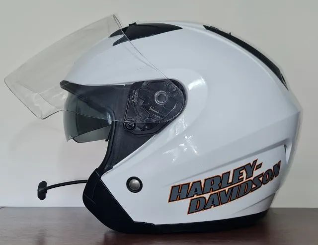 Capacete Harley Davidson Com Microfone/fone Bluetooth, acompanha Viseira Reserva Zerada e 