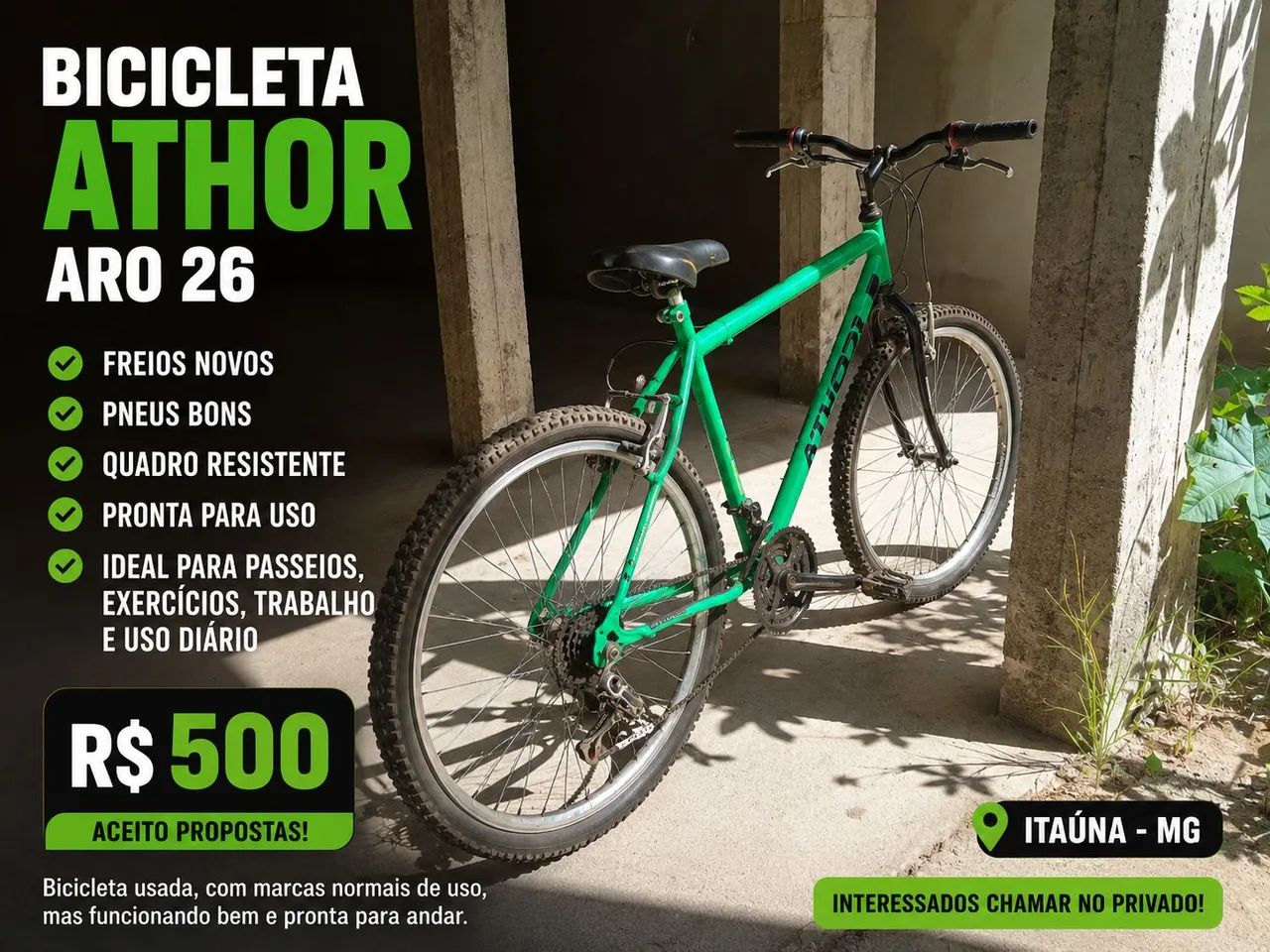 Bicicleta Athor Aro 26 - Freios Novos - Ótimo Estado - Aceito Troca