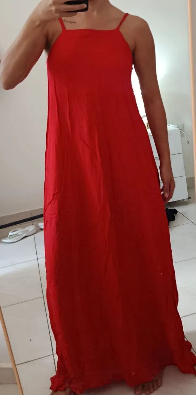 Vestido vermelho longo