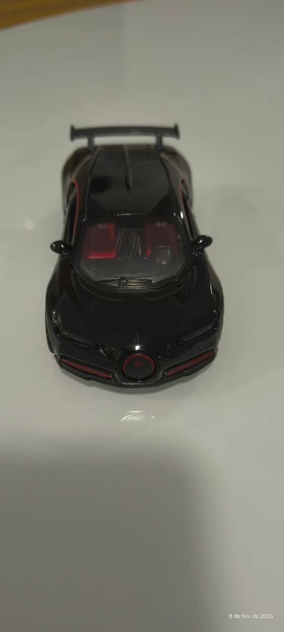 carrinho de Metal Bugatti Chiron Preto Escala 1/32 colecionável  - Foto 2