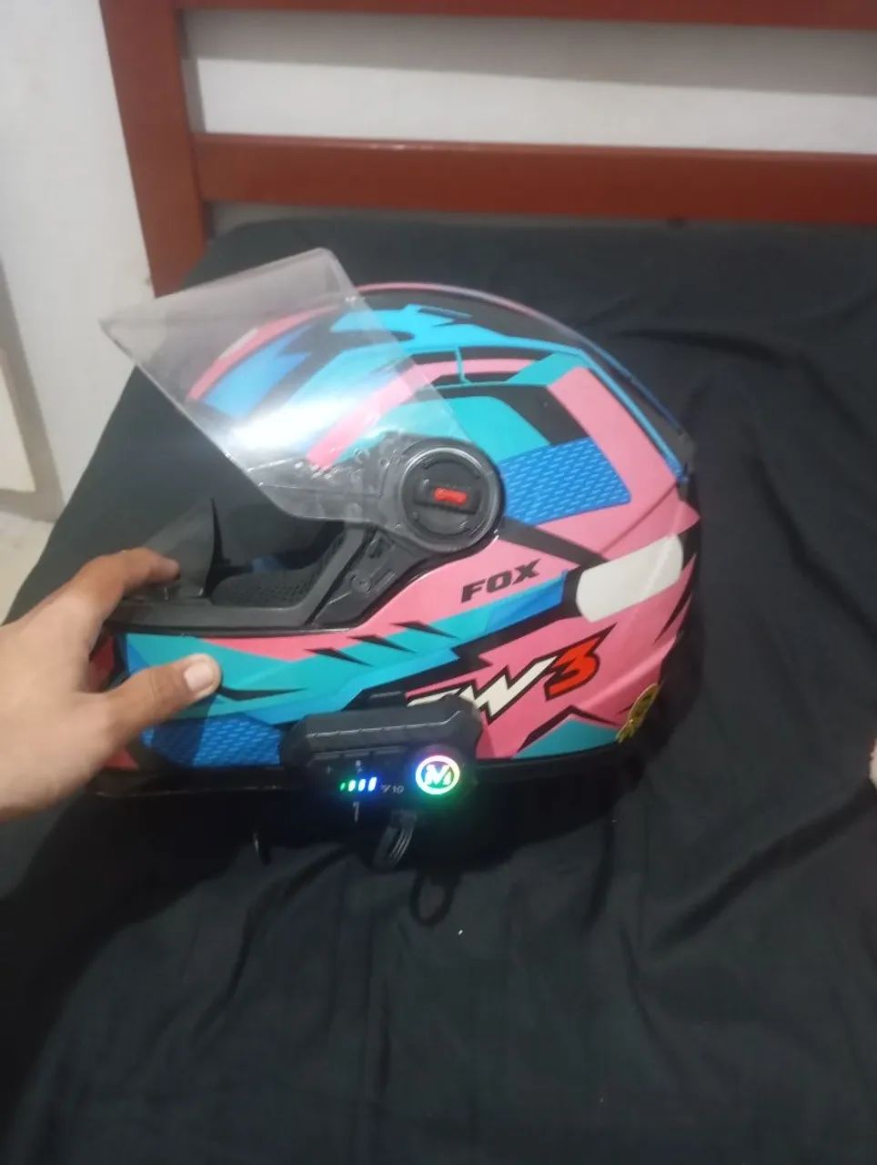 Capacete fw3 com intercomunicador 