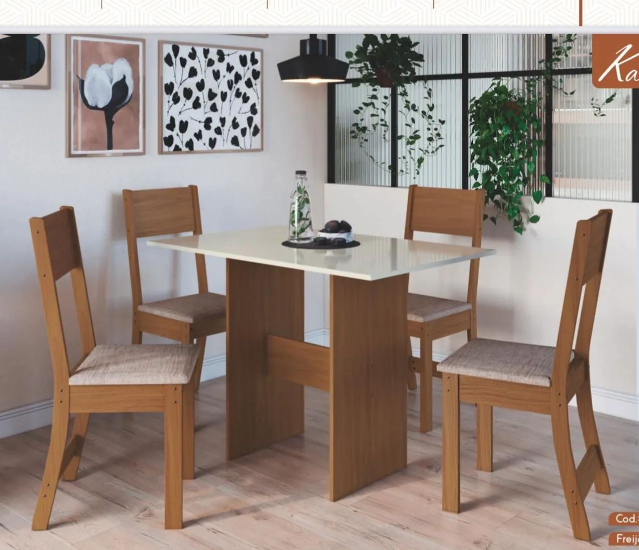 CONJUNTO DE MESA COM 4 CADEIRAS KARLA EM PROMOÇÃO  !!