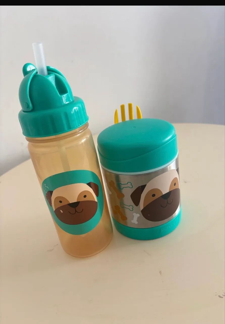 Kit garrafa mais pote termico skip hop pug 