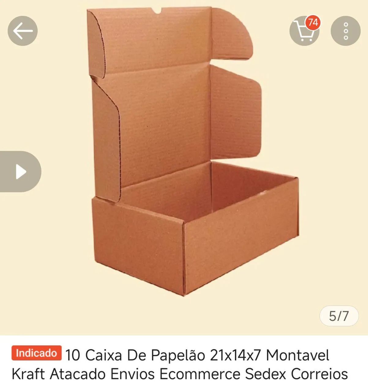Caixa de papelão - 10 unidades  - Foto 2