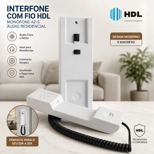 Monofone do Interfone Com Fio HDL AZ-S Branco