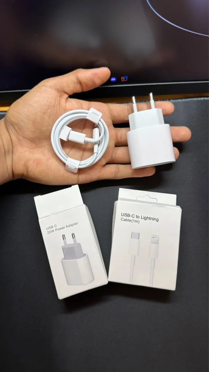 Carregador 20W para iPhone + Cabo USB-C Lightning - Foto 3