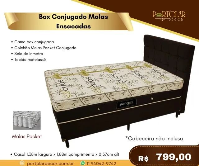Box conjugado molas ensacadas, a pronta entrega 