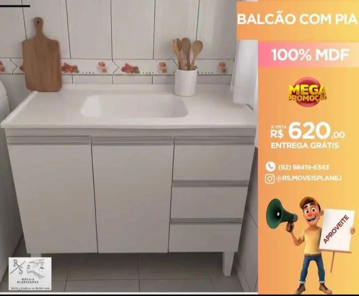 Balcão de cozinha com pia  - Foto 3