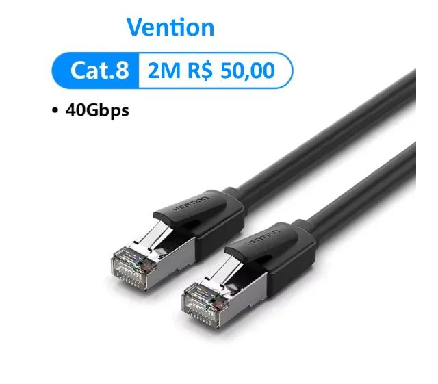 Cabo de Rede Cat8 1m / 1,5m e 2m 40gbps 