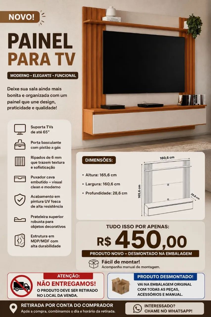 Painel para tv ate 60 polegadas