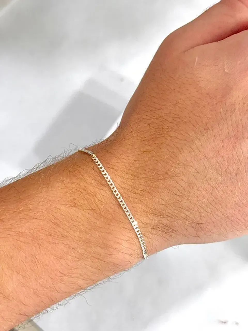 Pulseira de Prata 925 Grumet 2.1mm - Foto 2