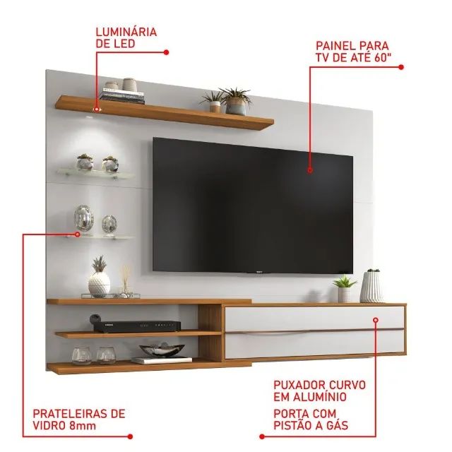 Painel para Tv até 60 Polegadas NT1115 Notável Móveis  - CAB SALVADOS - Foto 2