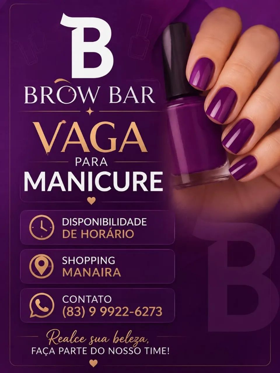 Vaga de emprego em um salão de beleza 