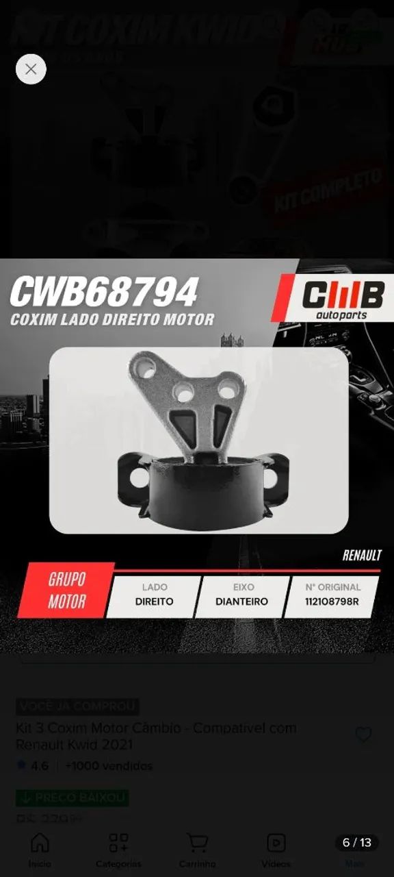 Kit coxim kwid  - Foto 3