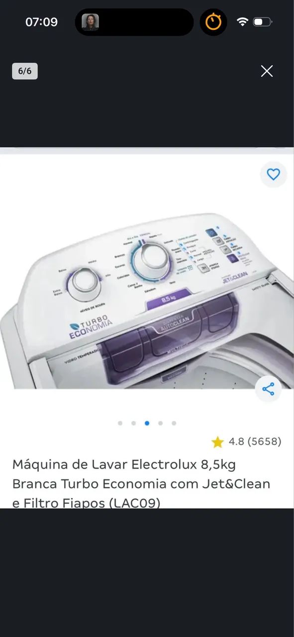 Maquina de lavar 8,5kg nova 