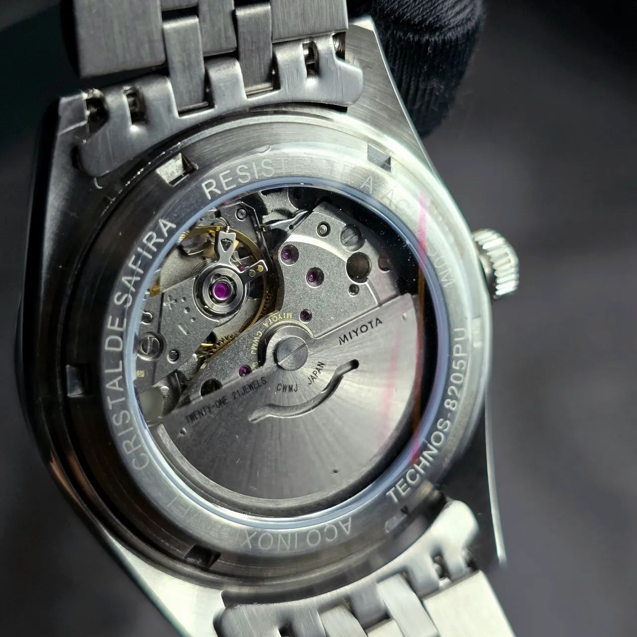 Technos Riviera Automático 38mm Prata Azul - Foto 4