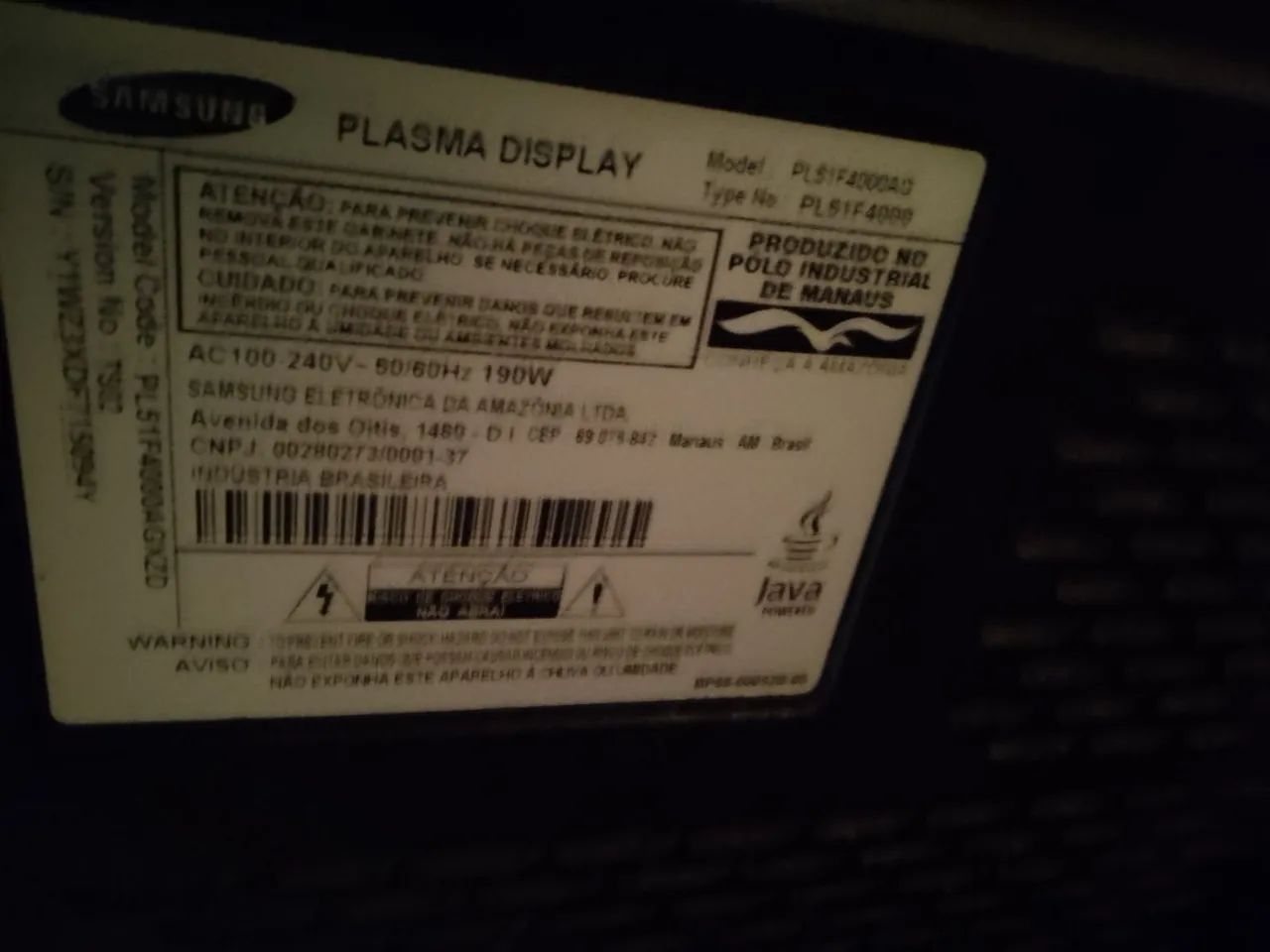 TV SANSUNG PLASMA PL51F4000  - Foto 3
