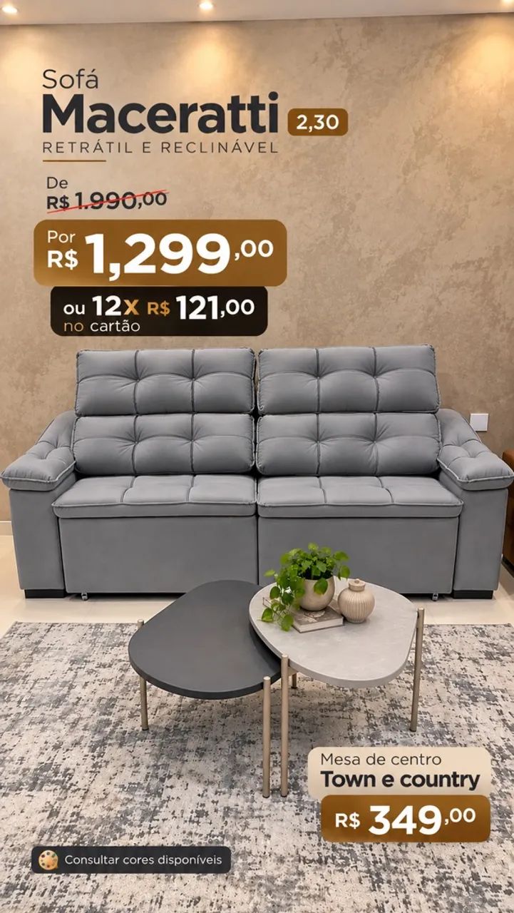 Mega promoção sofá 2,30m apenas 1,299,00 - Foto 2