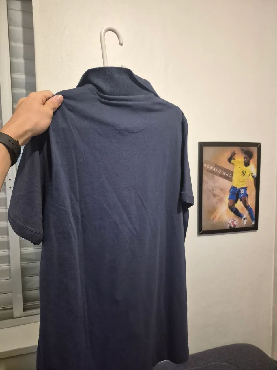 Camisa Polo Classic Azul Escuro M Nova Sem Uso Com Etiqueta - Foto 2