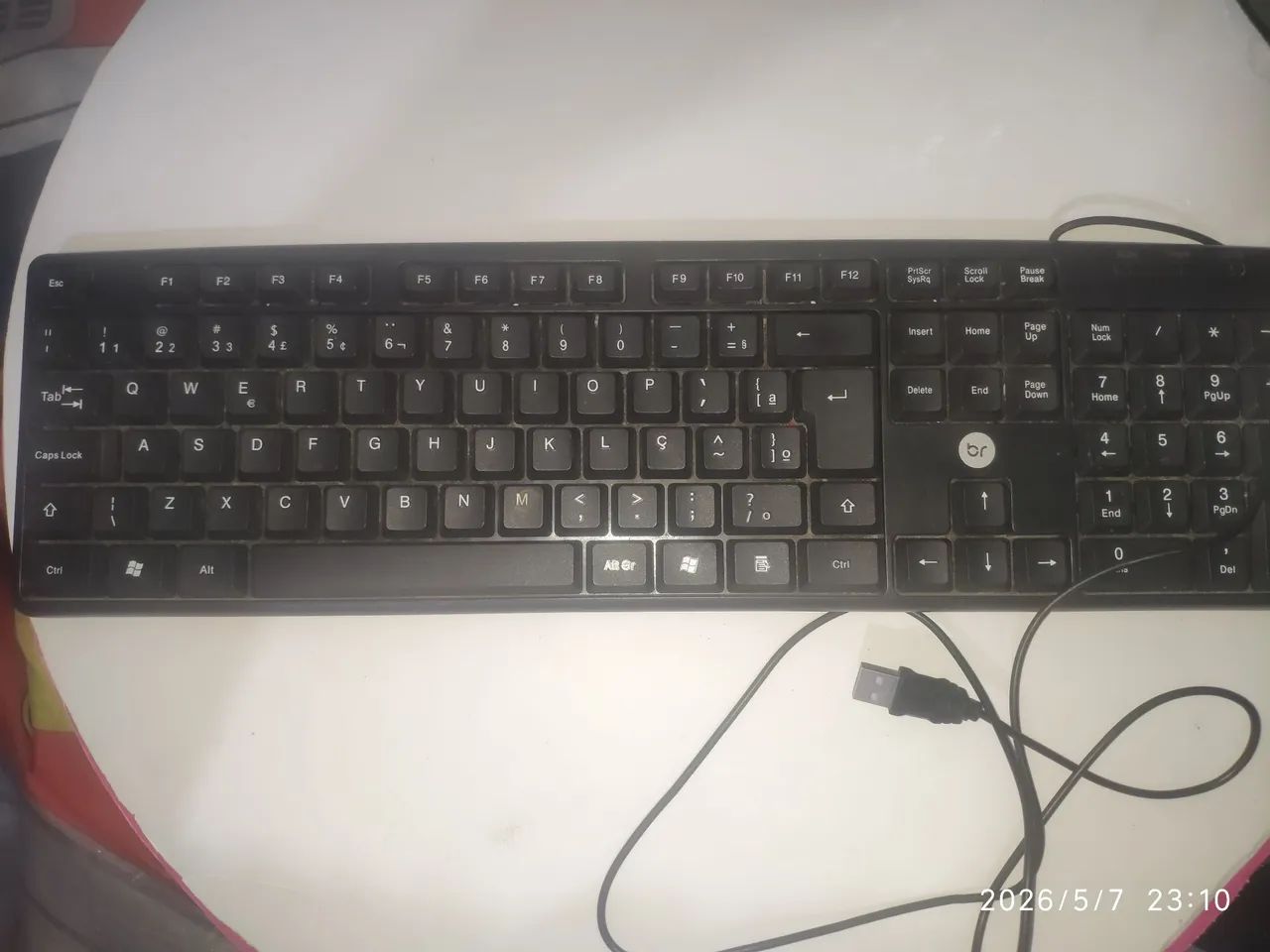 Teclado com Fio USB Padrão ABNT2 (com Ç) - Funcionando Perfeitamente