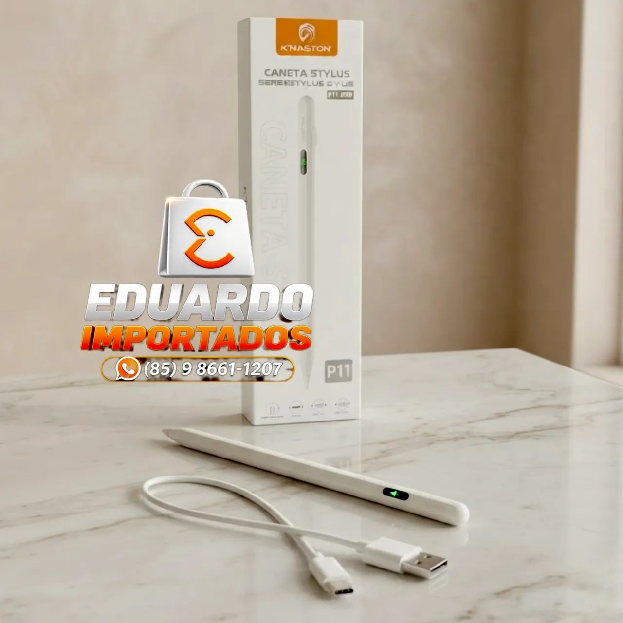 P11 Caneta Stylus Touch-screen com LED para iPad (Air, Pro) Recarregável 