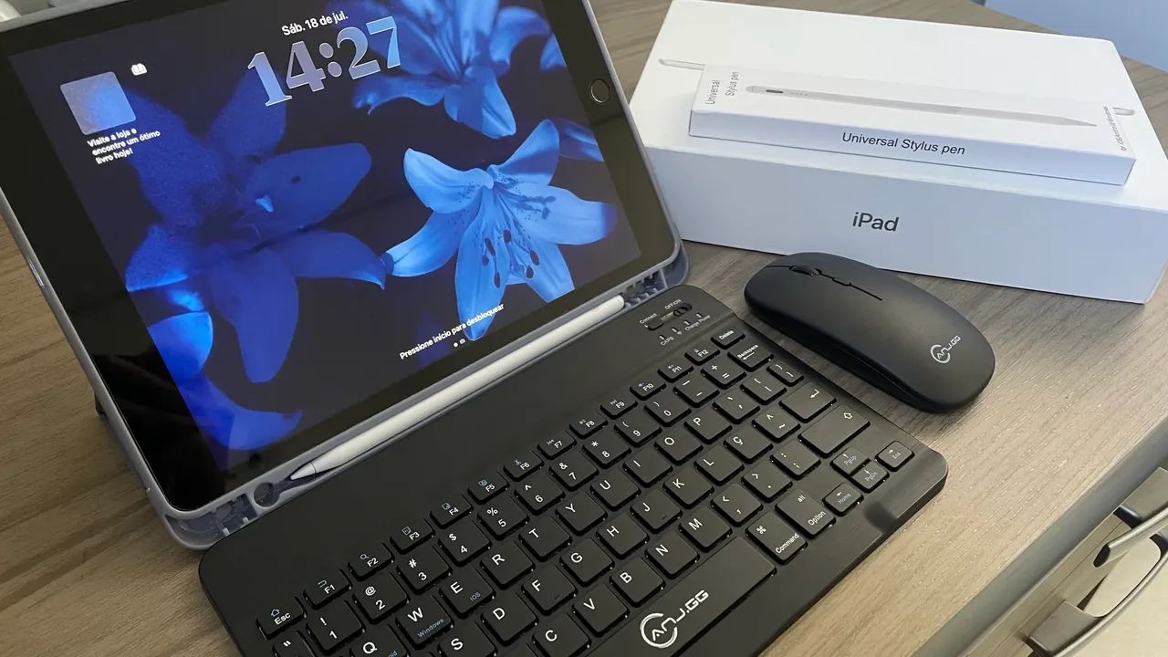 iPad 9ª geração 64GB completo com teclado + mouse + acessórios