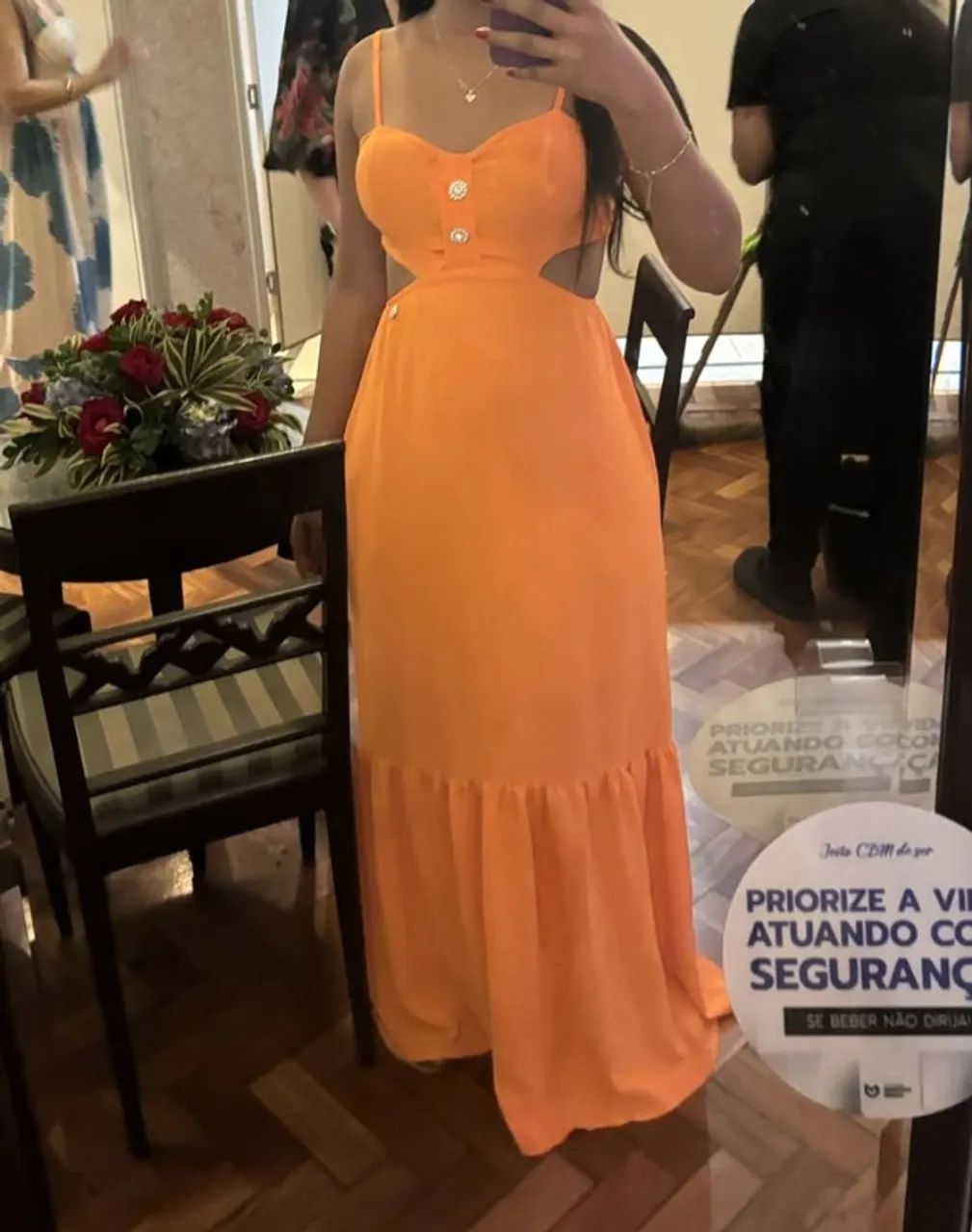 Vestido Laranja De festa
