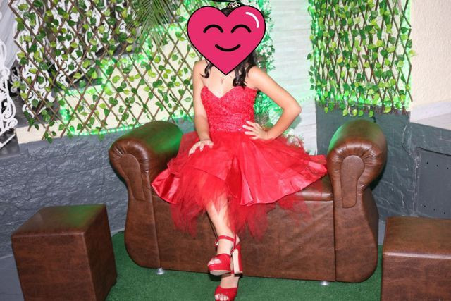 Vestido de 15 anos Curto Vermelho