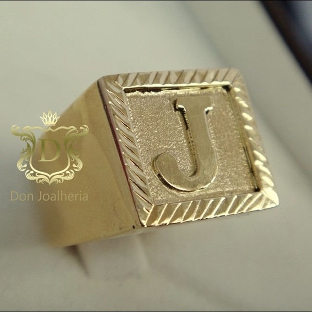 Anel Letra em ouro 18k 12 gramas  - Foto 4