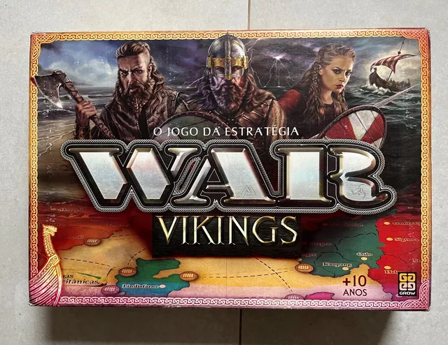 JOGO DE TABULEIRO ORIGINAL GROW WAR VIKINGS FAMILIA BATALHA