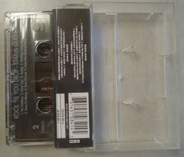 K7 Status Quo 1991 Rock 'til You Drop, Cassete Original Importada - Foto 2