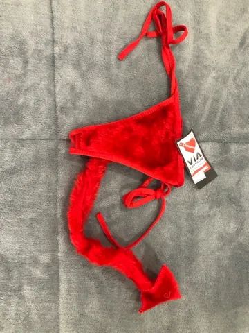 Fantasia biquíni vermelho com tiara  - Foto 4