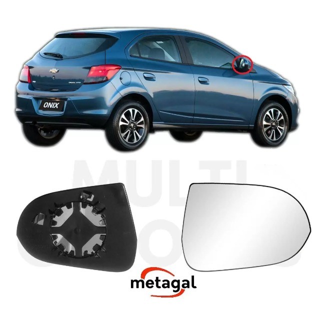 Lente Retrovisor Chevrolet Onix 2013 / Lado Direito 