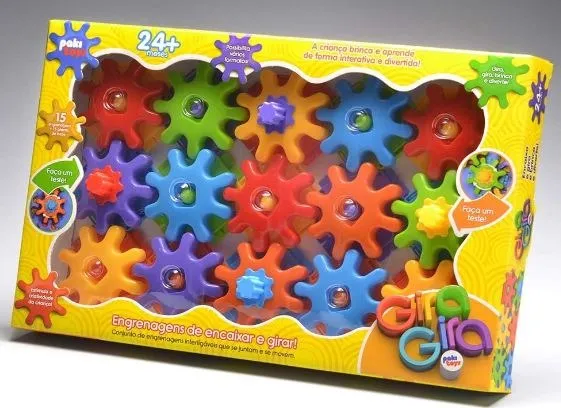 Gira Gira Encaixa Engrenagem 15 Peças Paki Toys